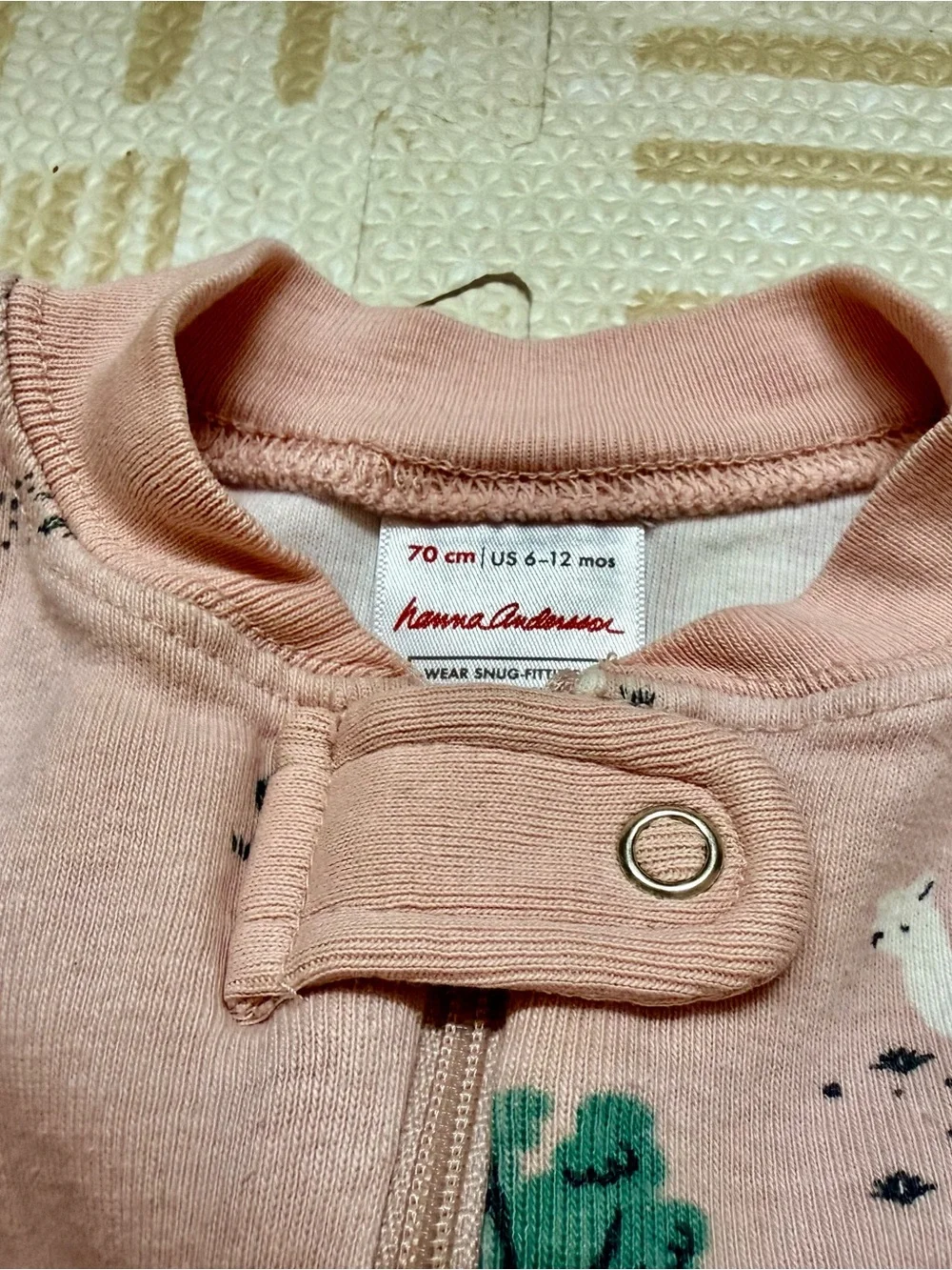 Hanna Andersson Pink Llama Print Zip One-Piece